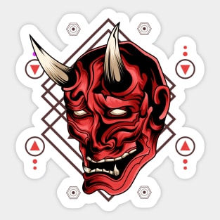 Oni Mask Japan Sacred Geometry Sticker